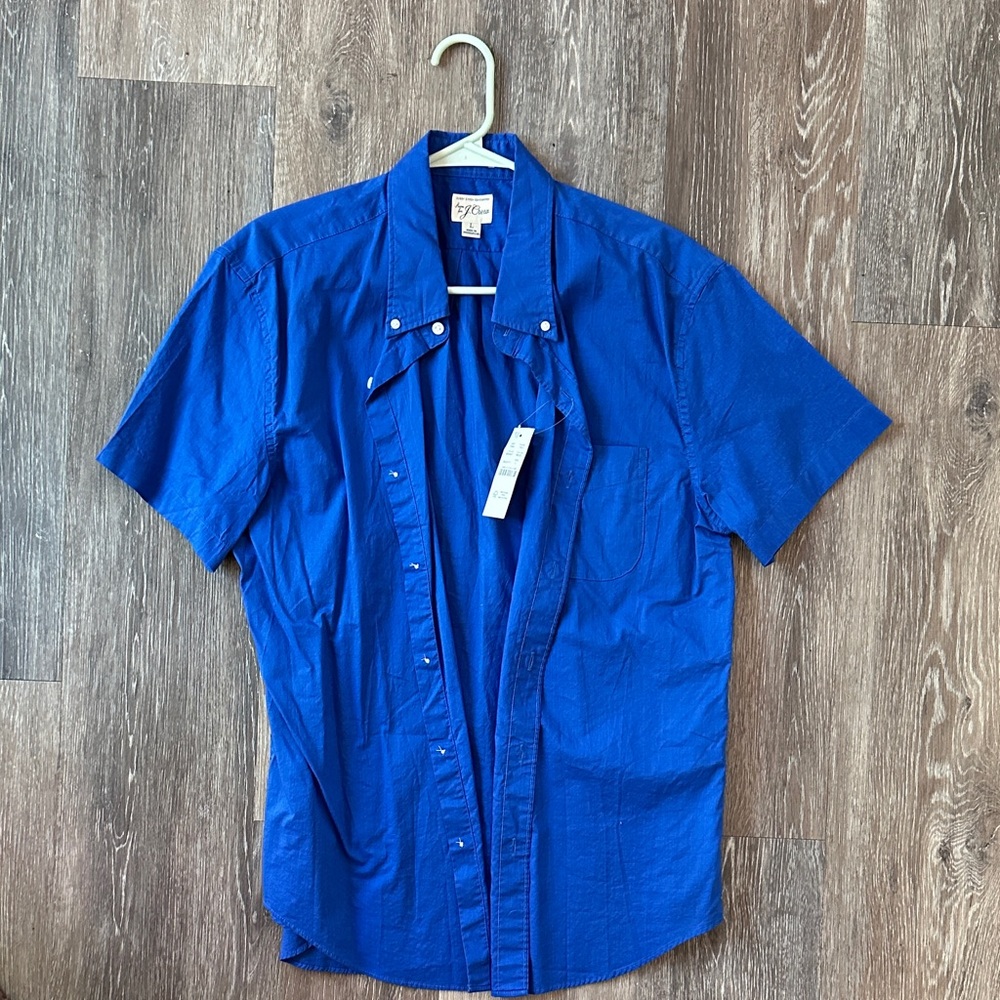 J. Crew Royal Blue Casual Linen Button Down Shirt